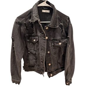 Black denim jacket
